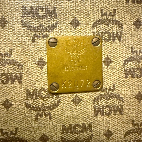 MCM Cream & Black Monogram Duffel Shoulder Bag - Picture 10 of 12